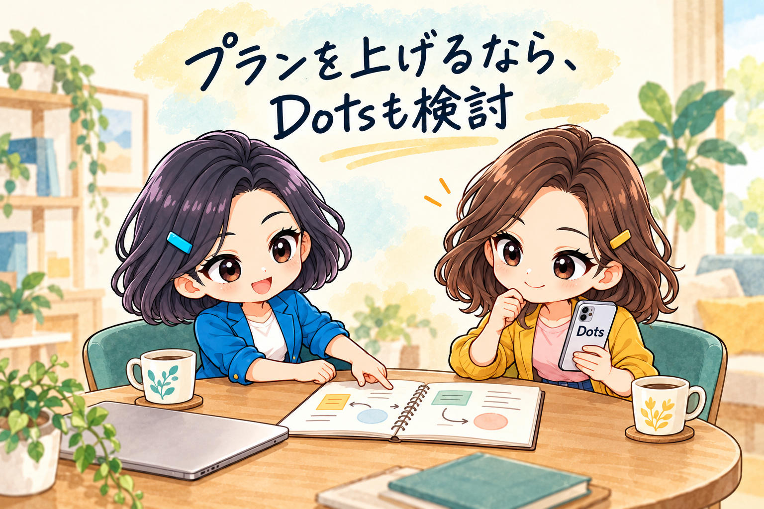 プランを上げる際にDotsの便利さも検討するふみとりこ