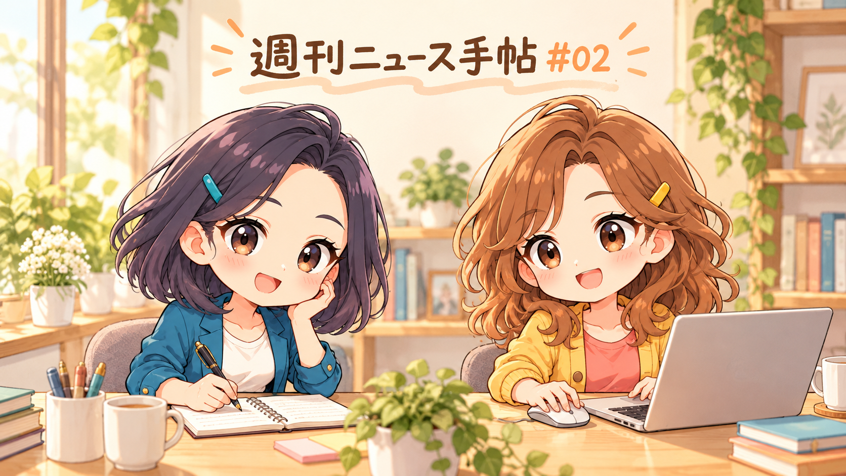 ふみとりこがノート、ペン、マウスを紹介する「週刊ニュース手帖 #02」の表紙