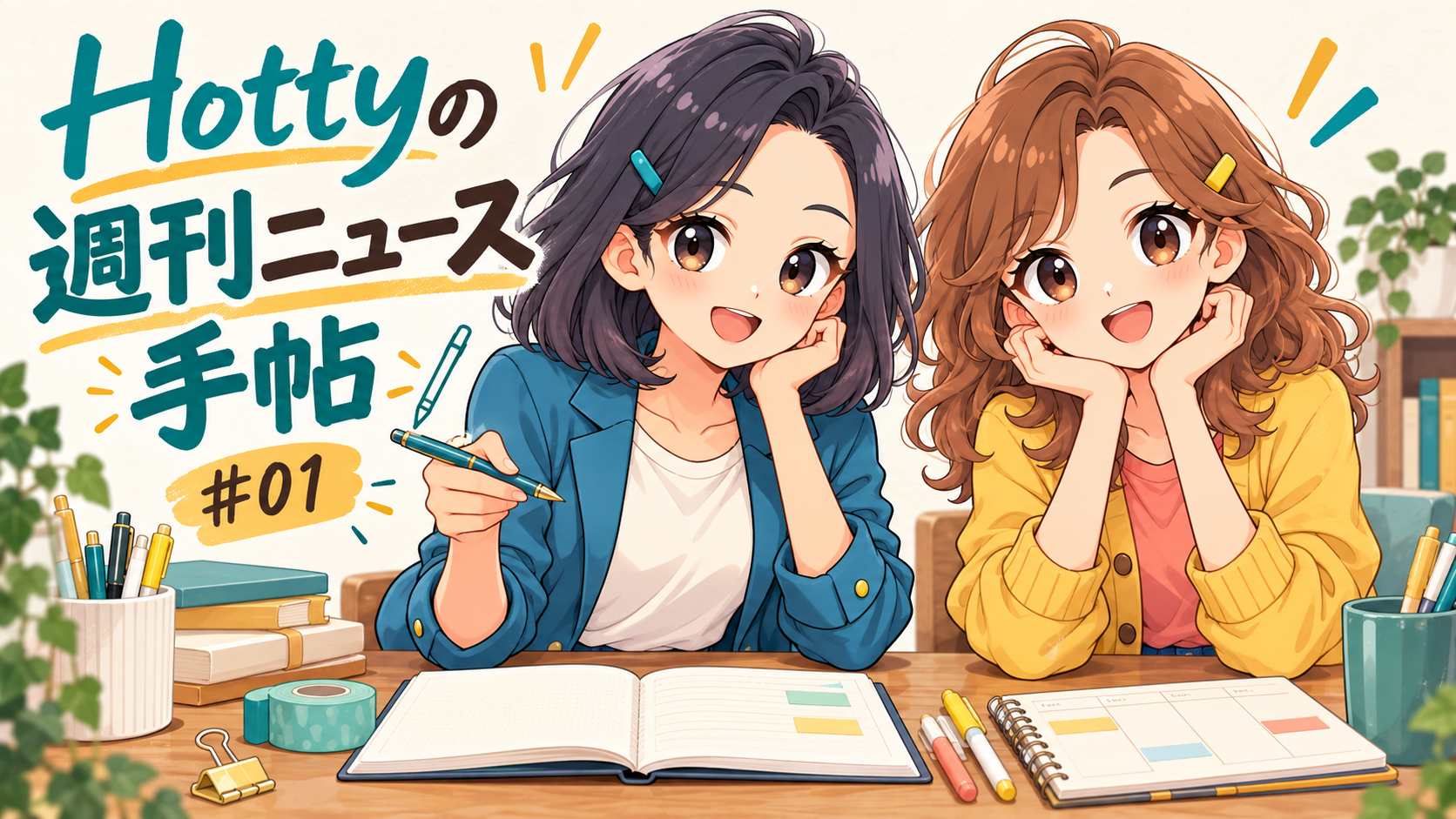 Hottyの週刊ニュース手帖 #01、ふみとりこの表紙イラスト